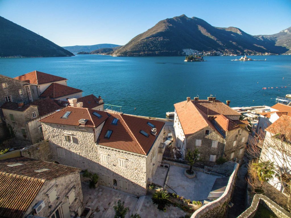 Tour of Montenegro Croatia and Bosnia The baroque town of Perast and boat